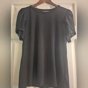 Michael Kors Black Blouse with Gold Accents Size XL